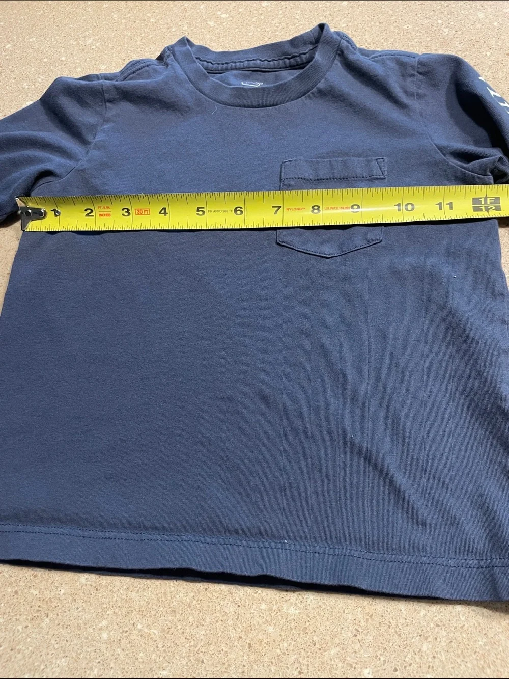 Vineyard Vines Navy Long-Sleeve Pocket Tee with Sleeve Logo